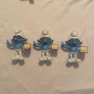 2013 McDonald’s smurfs 3- brainy Smurf figure happy meal toy
